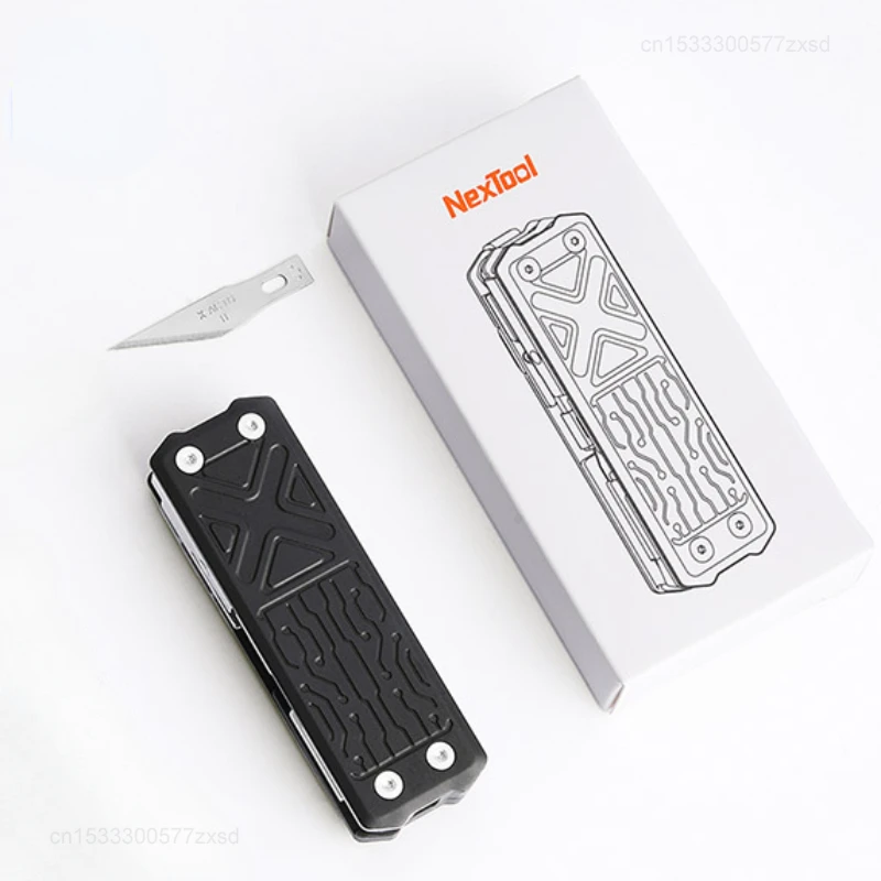 Xiaomi NexTool-multiherramienta de bolsillo E1, herramientas multifuncionales EDC, cuchillos de tallado reemplazables, tijeras plegables para el