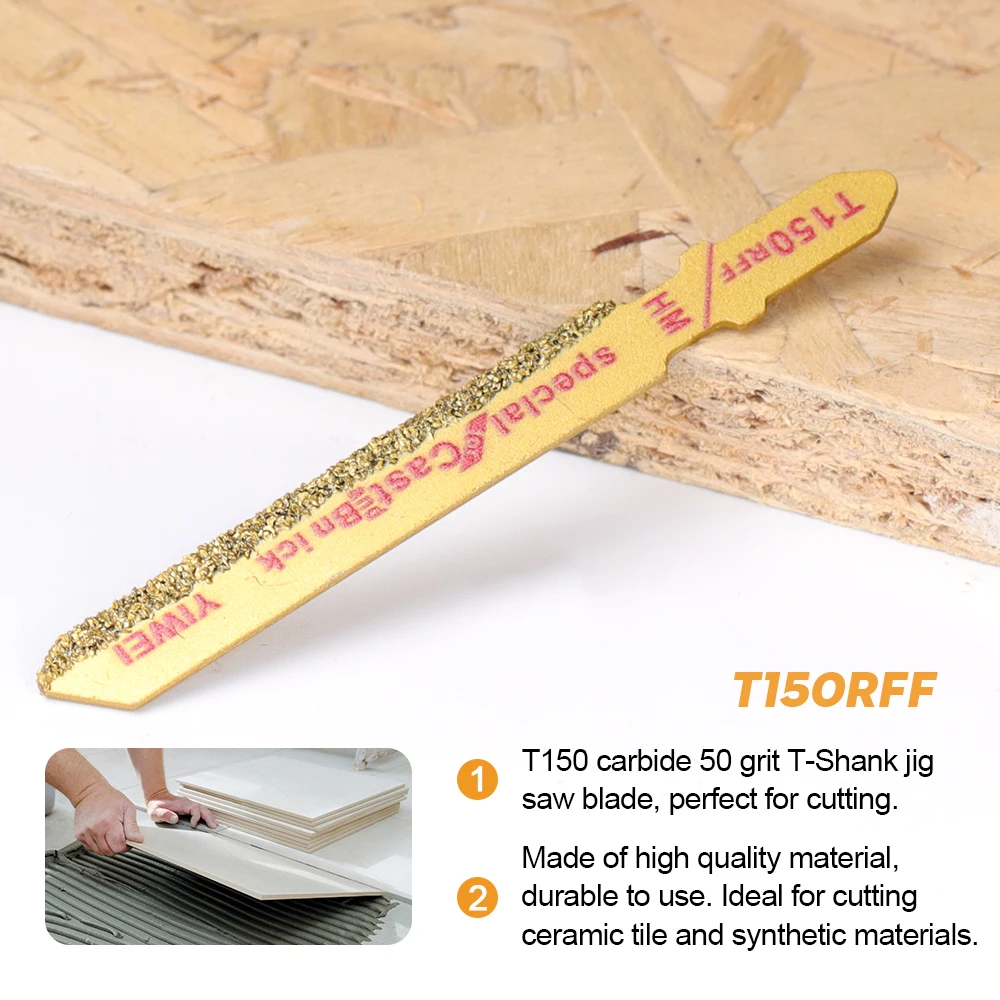 T-Shank Jigsaw Blade 3pcs Diamond Reciprocating Saw Blade 4'' 50 Grit Brazed Jig Saw Blade For Ceramic Tile Granite Cutting Tool