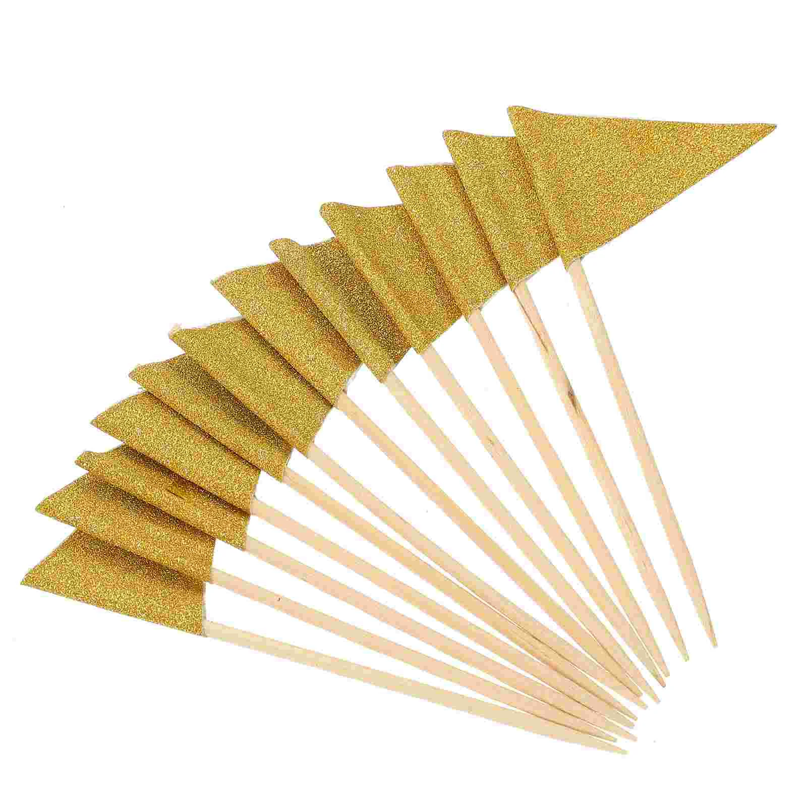 

12 Pcs Pennant Cake Insert Flag Fruits Picks Cocktail Toothpicks Food Signs Decor Decorative Flags Party Sticks