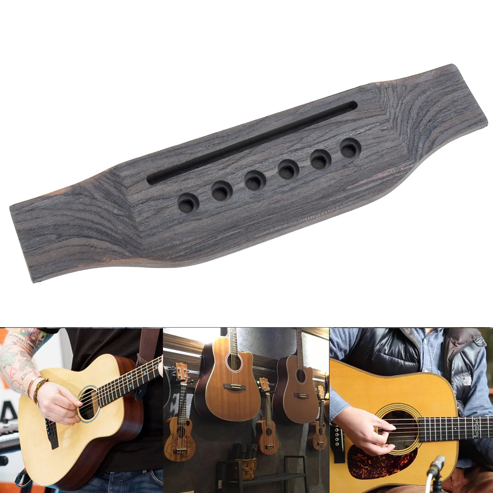 1 Set Holz Akustische Gitarre Brücke Brücke Pins/Sattel/Sattel Sattel Gitarre Teile für 40 41 Zoll Akustische Folk gitarre – Detail 6