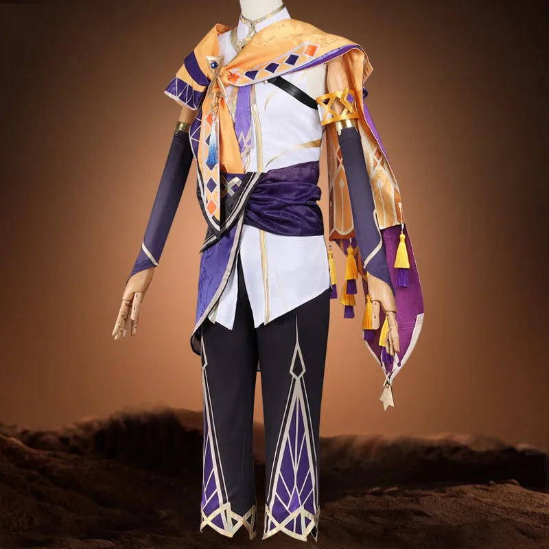 Spel Genshin Impact Sethos Cosplay Kostuum Uniform Mantel Hoofddeksels Oorbellen Pruik Tempel Van Stilte Leider Halloween Voor Vrouwen Mannen