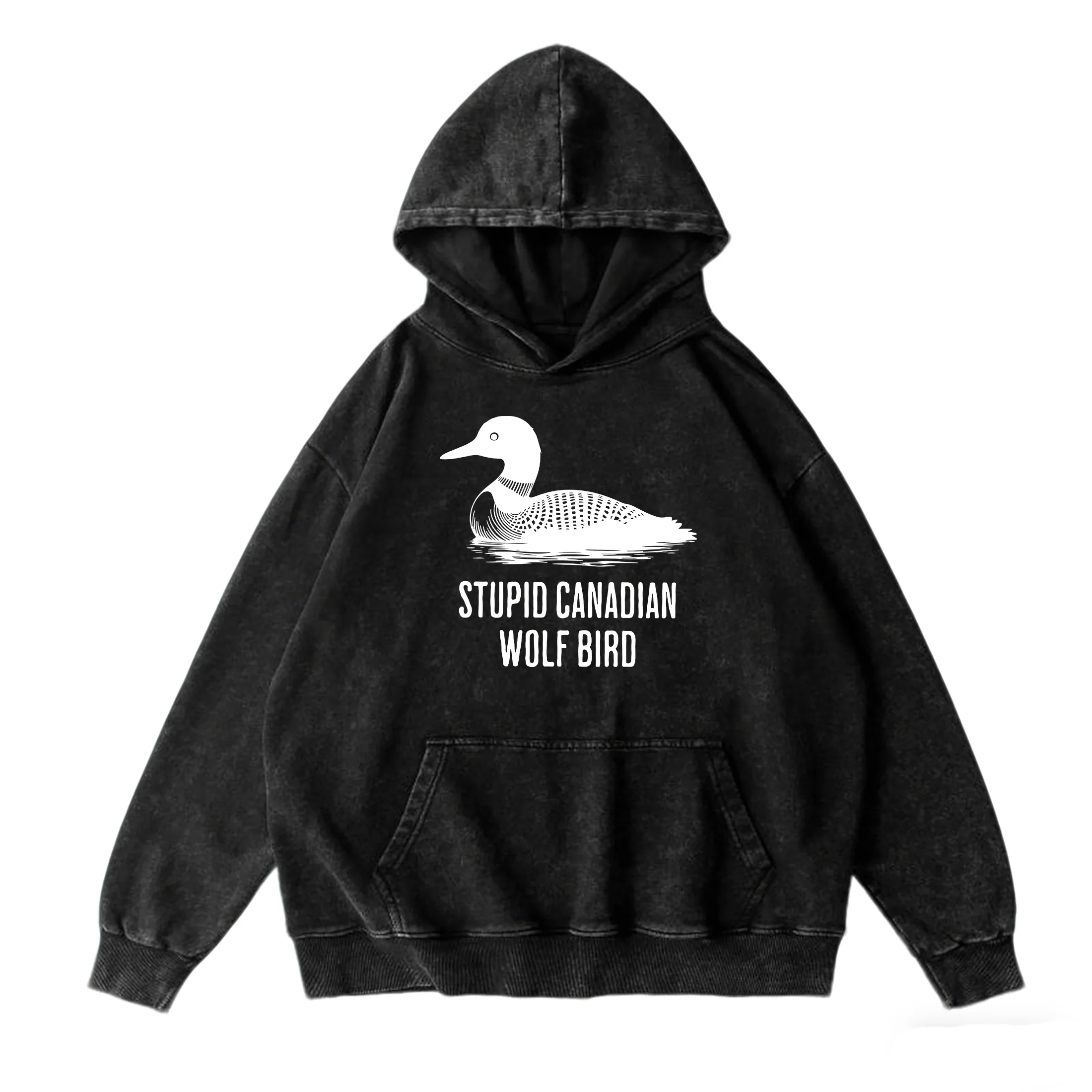 

Толстовка унисекс из стираного хлопка с принтом «Heated Rivalry Stupid Canadian Wolf Bird», повседневная, с длинным рукавом