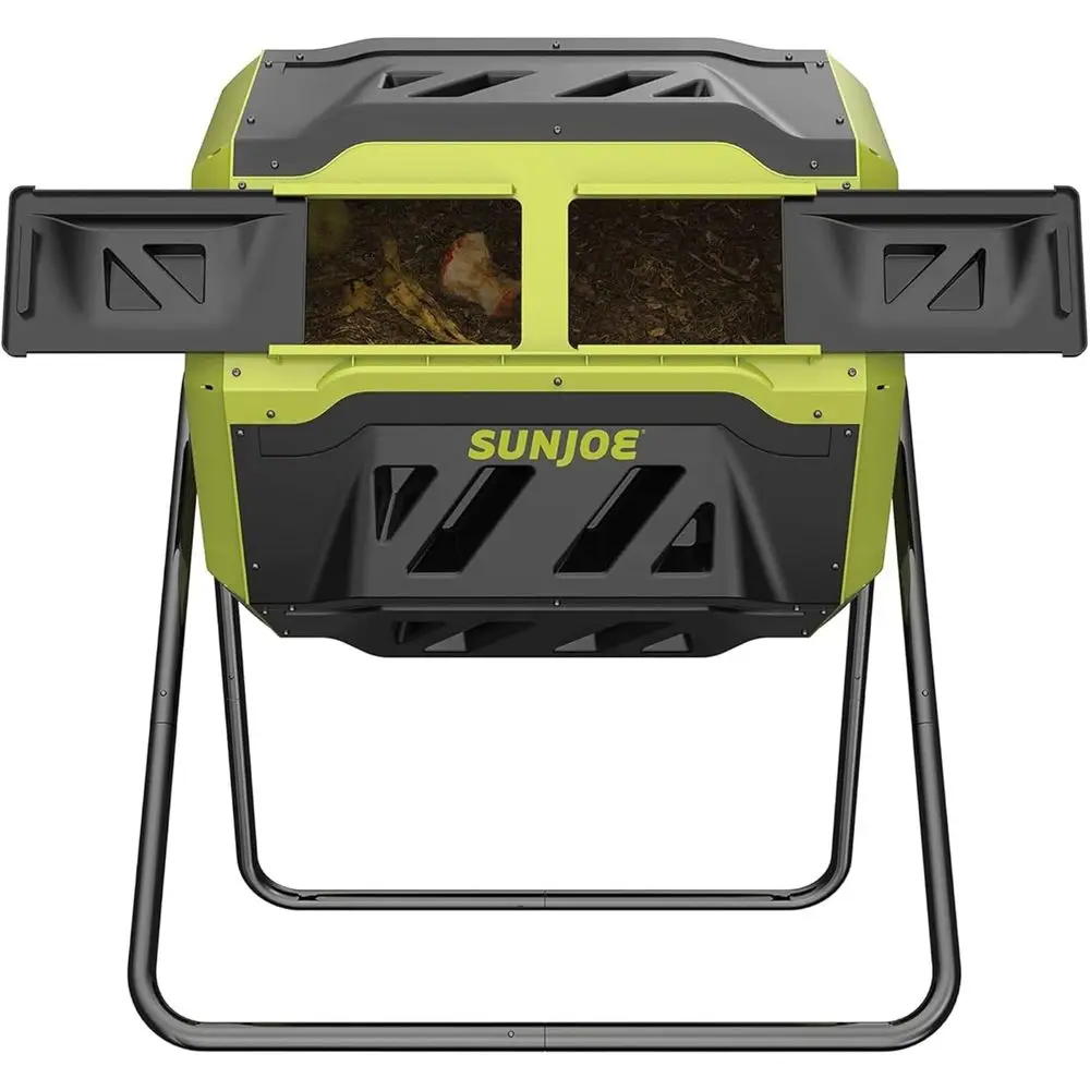 Outdoor Tumbling Composter Bin with 360 Dual Chamber, 2-10 Weeks Compost, 42 Gal - Rotating Composting Tumbler, 360 Degree Rota