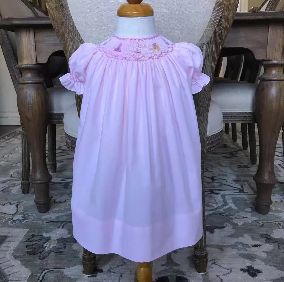 

0-12Y Baby Girl Summer Yellow Green Plaid Smocked Handmade Embroidery Vintage Turkish Princess Dress for Party Photography A159