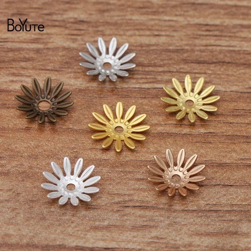 BoYuTe (500 Pieces/Lot) Metal Brass Stamping 10mm Flower Bead Caps Diy Jewelry Findings Components