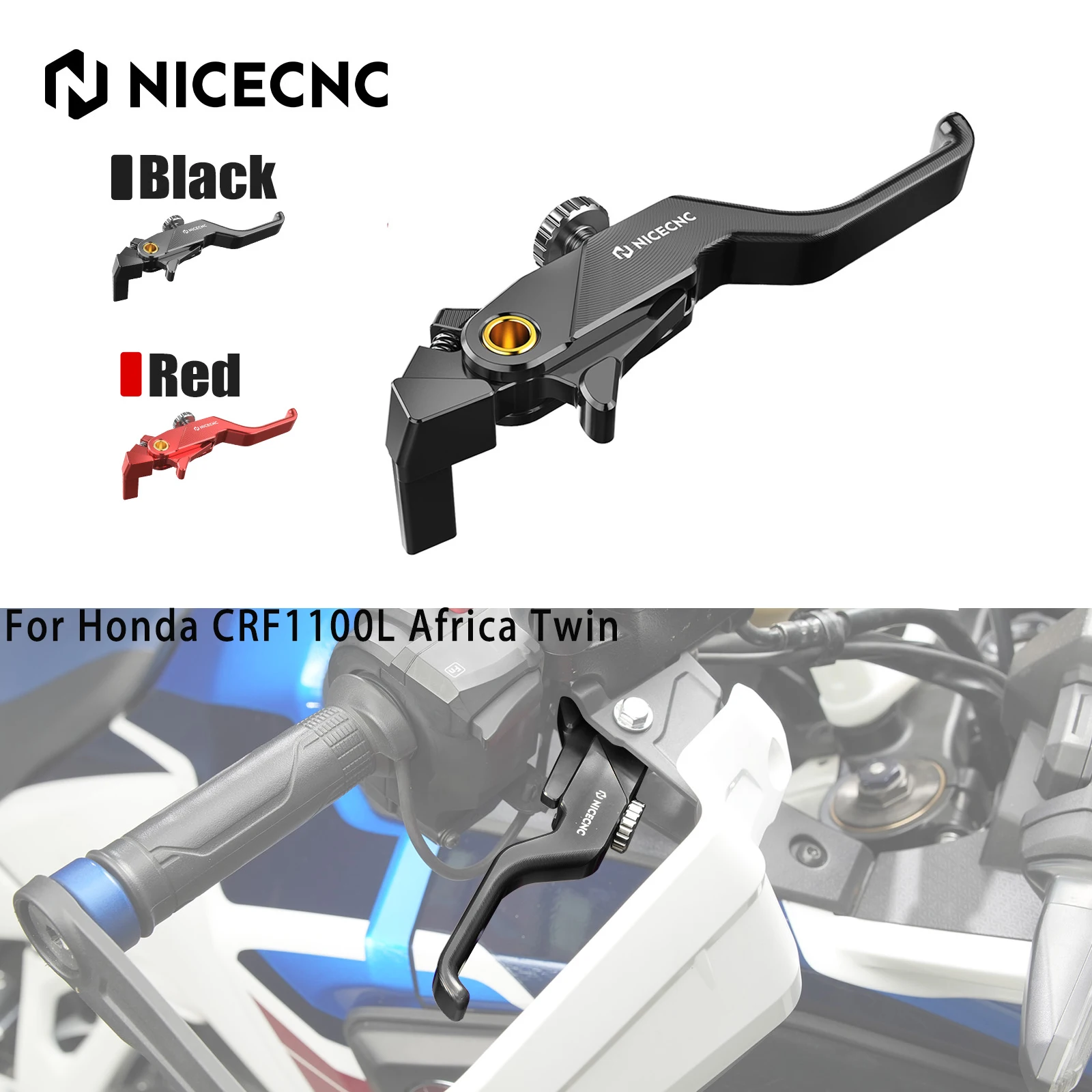 For Honda CRF1100L Africa Twin 2025 2019-2026 NICECNC Shorty Front Brake Lever Two-Finger Braking Africa Twin CRF1100L 2025 2024