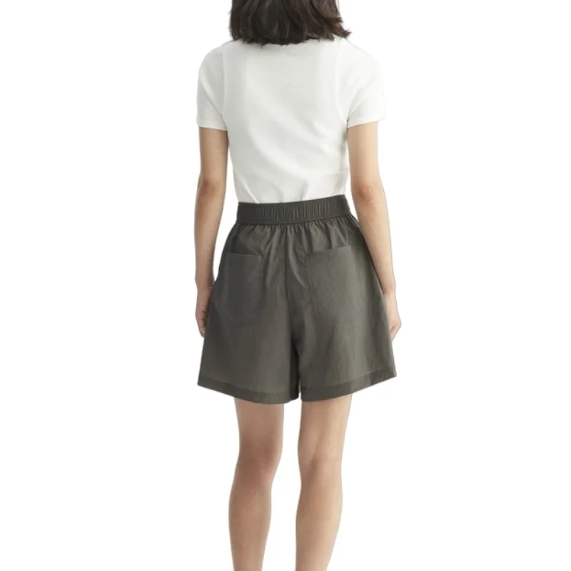 New Classic Three-Dimensional Cutting A-Type Simple And Elegant Slightly Wrinkled Breathable Women's Casual Shorts