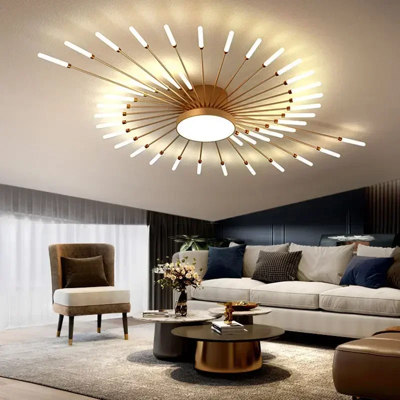 Modern Fireworks Led Ceiling Chandelier Lamp Indoor Lighting for Living Room Bedroom Home Decoration Kitchen Dining Table Light