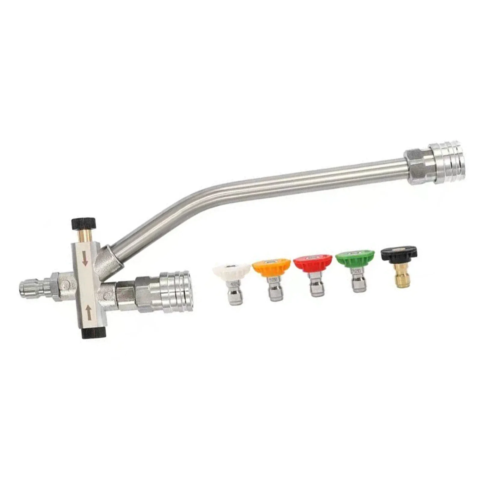 

Pressure Washer Dual-Connector Wand Tool 1/4" Quick Connect Switch Double Tip Attachment For Foam Spray Nozzle