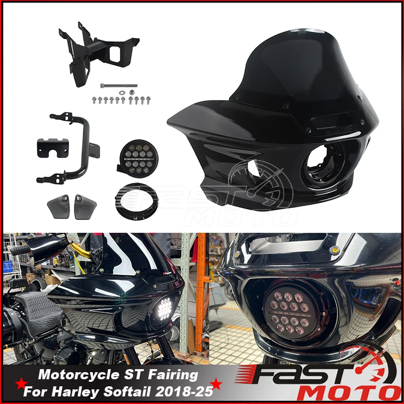 

Светодиодный кронштейн обтекателя фар для мотоцикла, крепление обтекателя ветрового щита, поддержка Harley Softail Standard Low Rider Street Bob 18-25