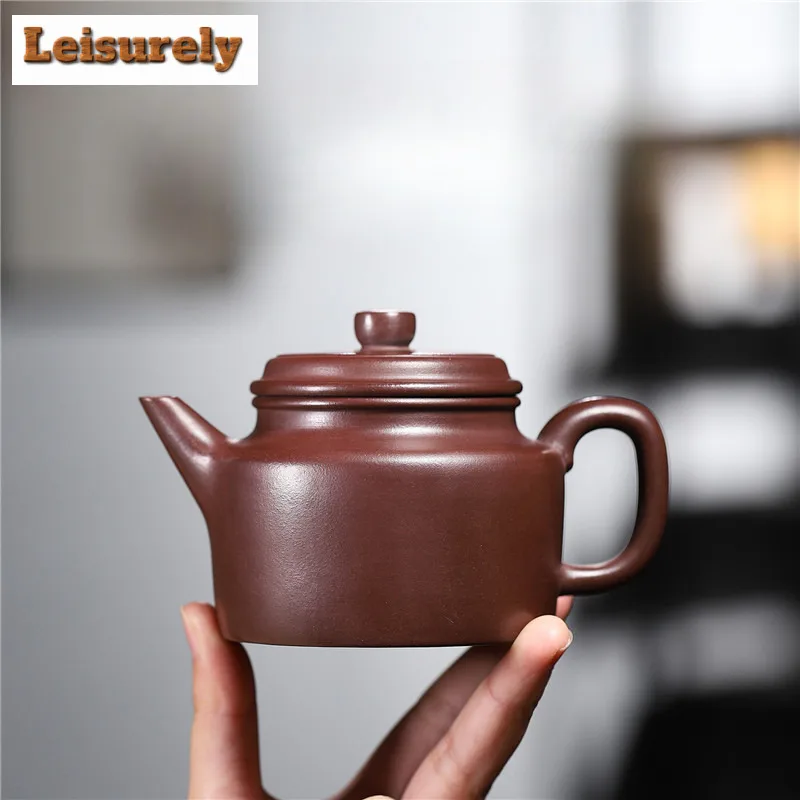 200ml Retro Yixing Purple Clay Teapot Master Handmade Dezhong Pot Raw Ore Stone Red Mud Kettle With Filter Zisha Teaset Supplies