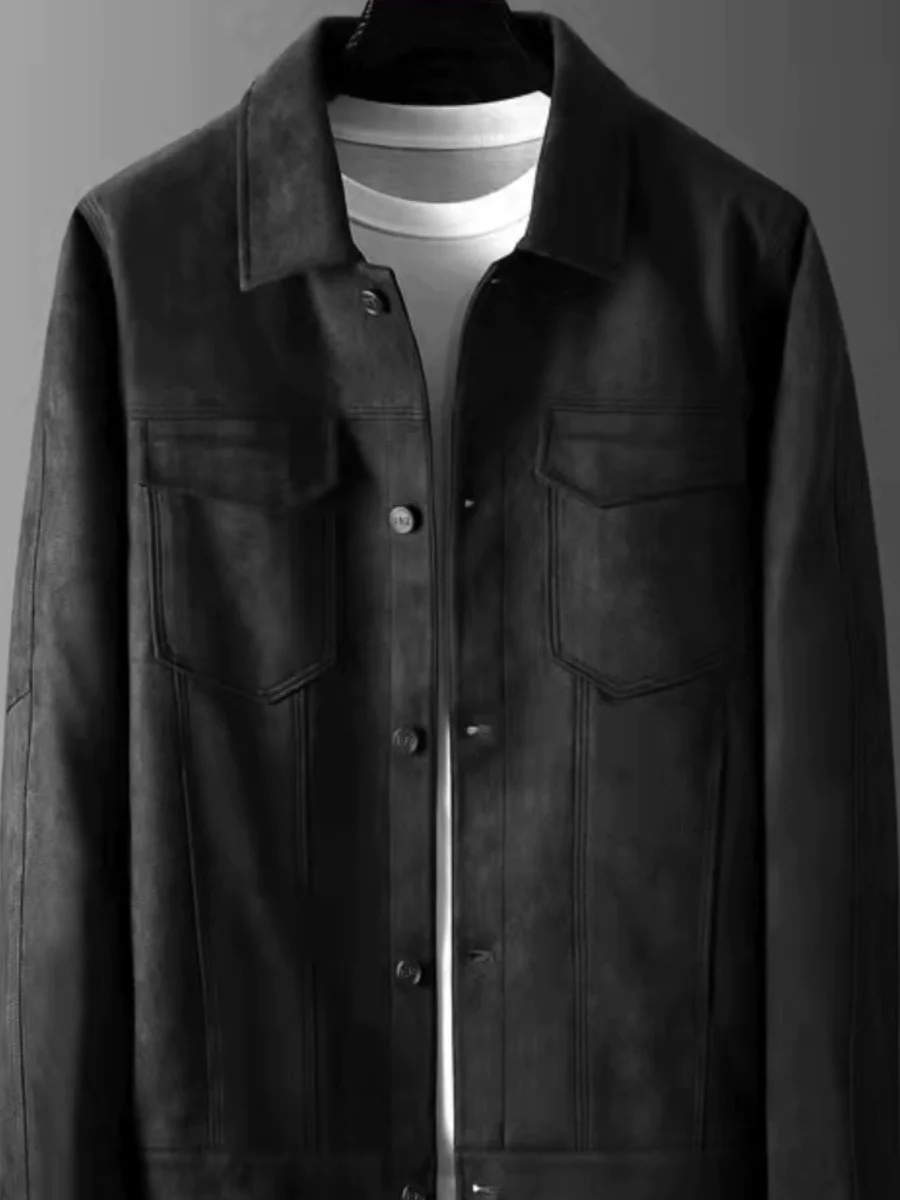 

Мужская куртка в американском ретро-стиле с воротником, осенне-зимняя, приталенная, повседневная, класса люкс, модная, стильная, деловая верхняя одежда