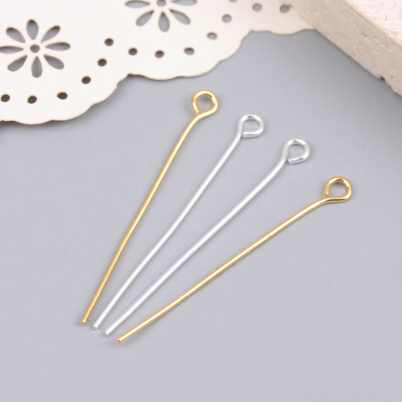 200 قطعة 35 مللي متر سلك معدني صغير دبابيس الديكور الصغيرة المفتوحة العين رئيس دبابيس الإبر DIY بها بنفسك الحرفية أقراط مجوهرات اكسسوارات #3
