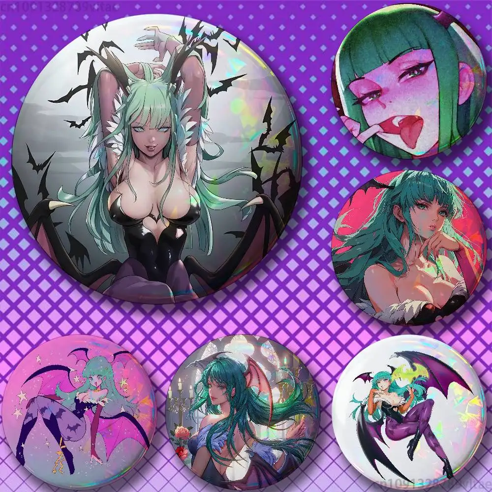 

M-Morrigan A-Aensland 25mm 75mm 44mm 58mm 32m Brooches Badges Pins for Accessories
