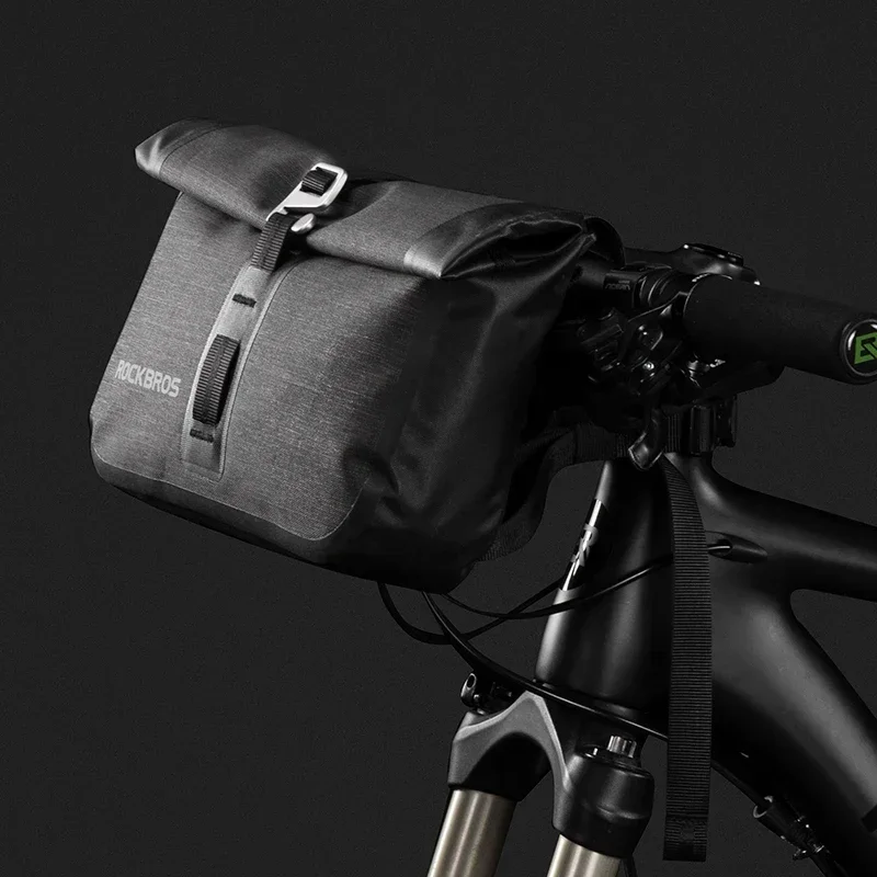 ROCKBROS Bicycle Bag Waterproof Front Reflectice Tube 5-6L Bike Bag MTB Large Capacity Handlebar Bag Front Frame Trunk Pannier