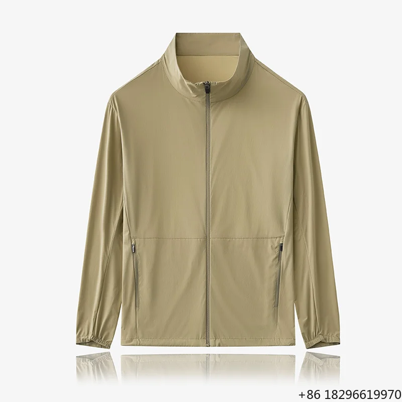 Men UPF50+ Nylon Fishing Sun Protection Clothes Thin Breathable Stand Collar Summer Outdoor Outerwear