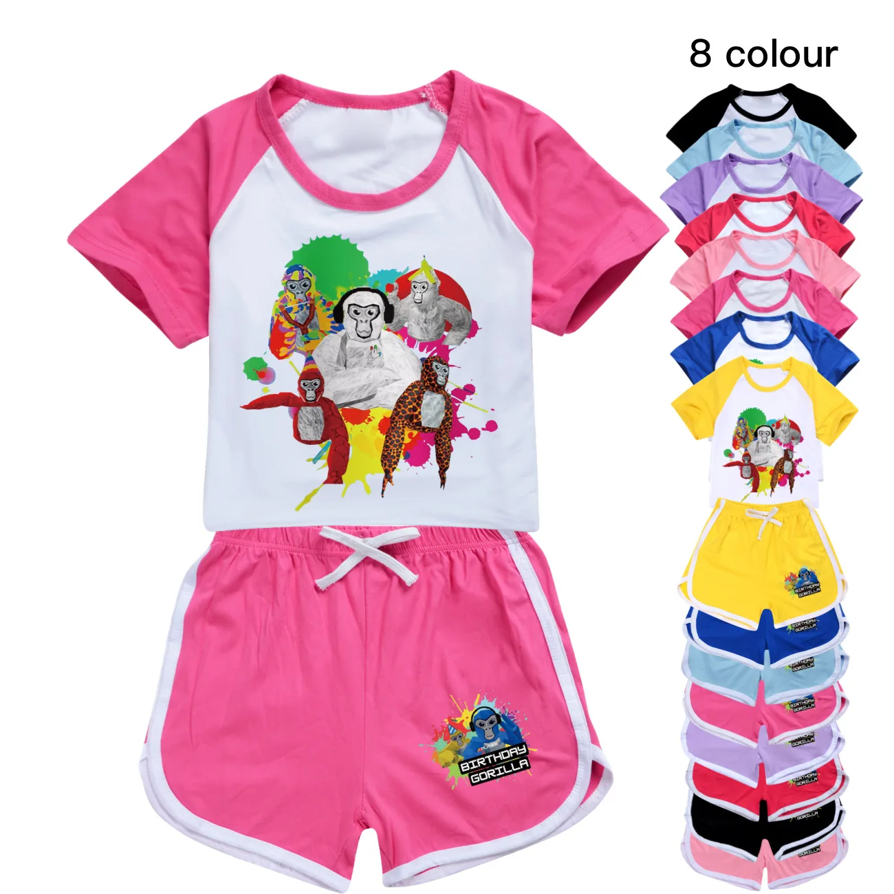 

Video Game Gorilla Tag Clothes Kids Summer Outfits Toddler Girls Short Sleeve T-Shirt Shorts 2pcs Suit Boys Fashion Clothing Set