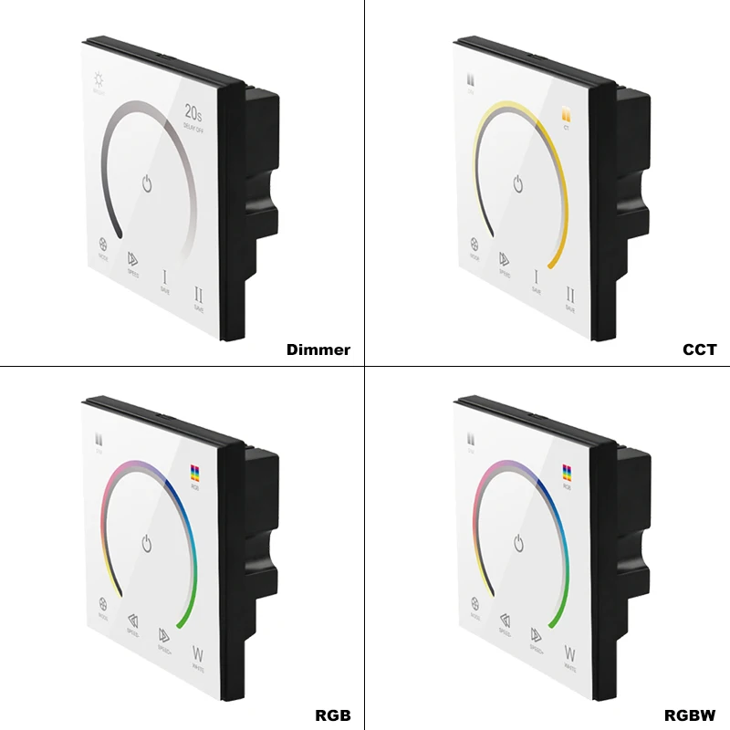 لوحة اللمس تحكم DC12V 24 فولت لون واحد CCT RGB RGBW LED قطاع ضوء الزجاج لوحة باهتة الحائط التبديل أضواء الشريط #2