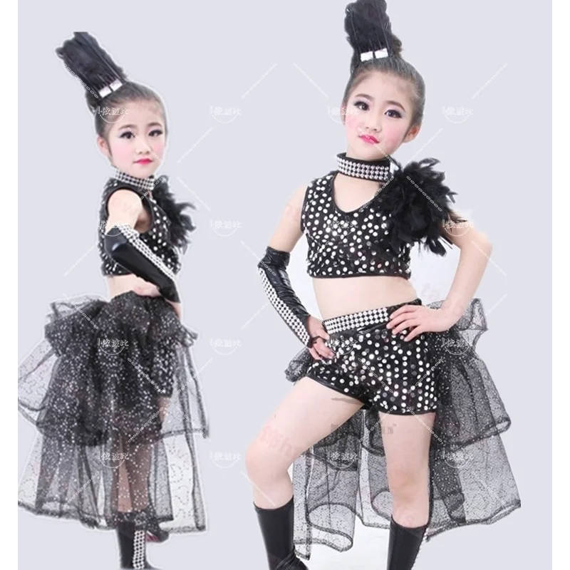 Children's Sequin Gauze Skirt Performance Clothing Children's Modern Dance Performance Clothing Jazz Dance