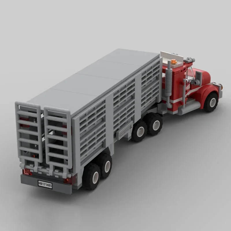 Moc tijolos de construção transporte gado revuler modelo tecnologia blocos modulares ferramenta construção carrinho brinquedos diy conjunto montagem presentes