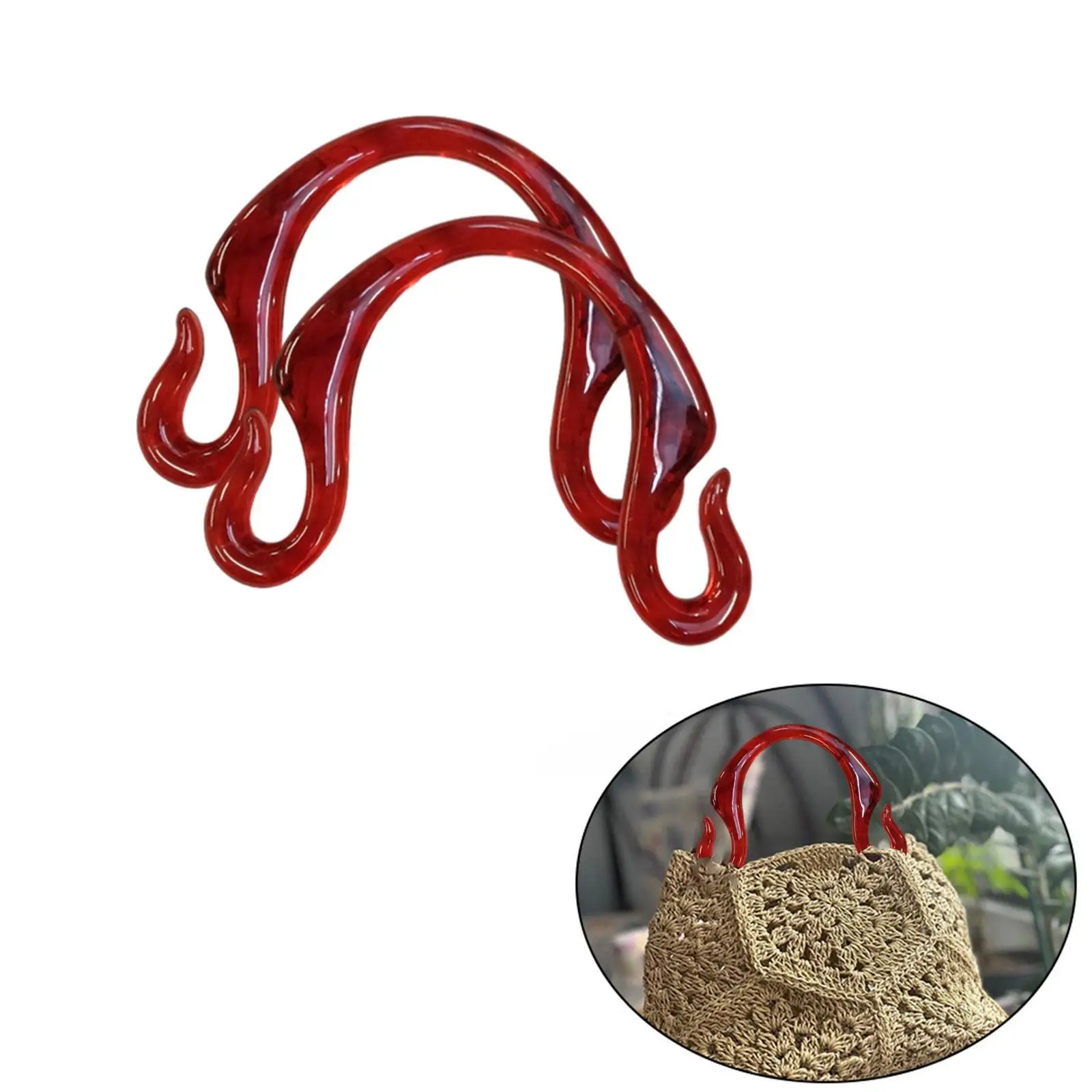 

2Pcs Resin Handbag Handles Multifunctional Portable Replacement Purse Handles