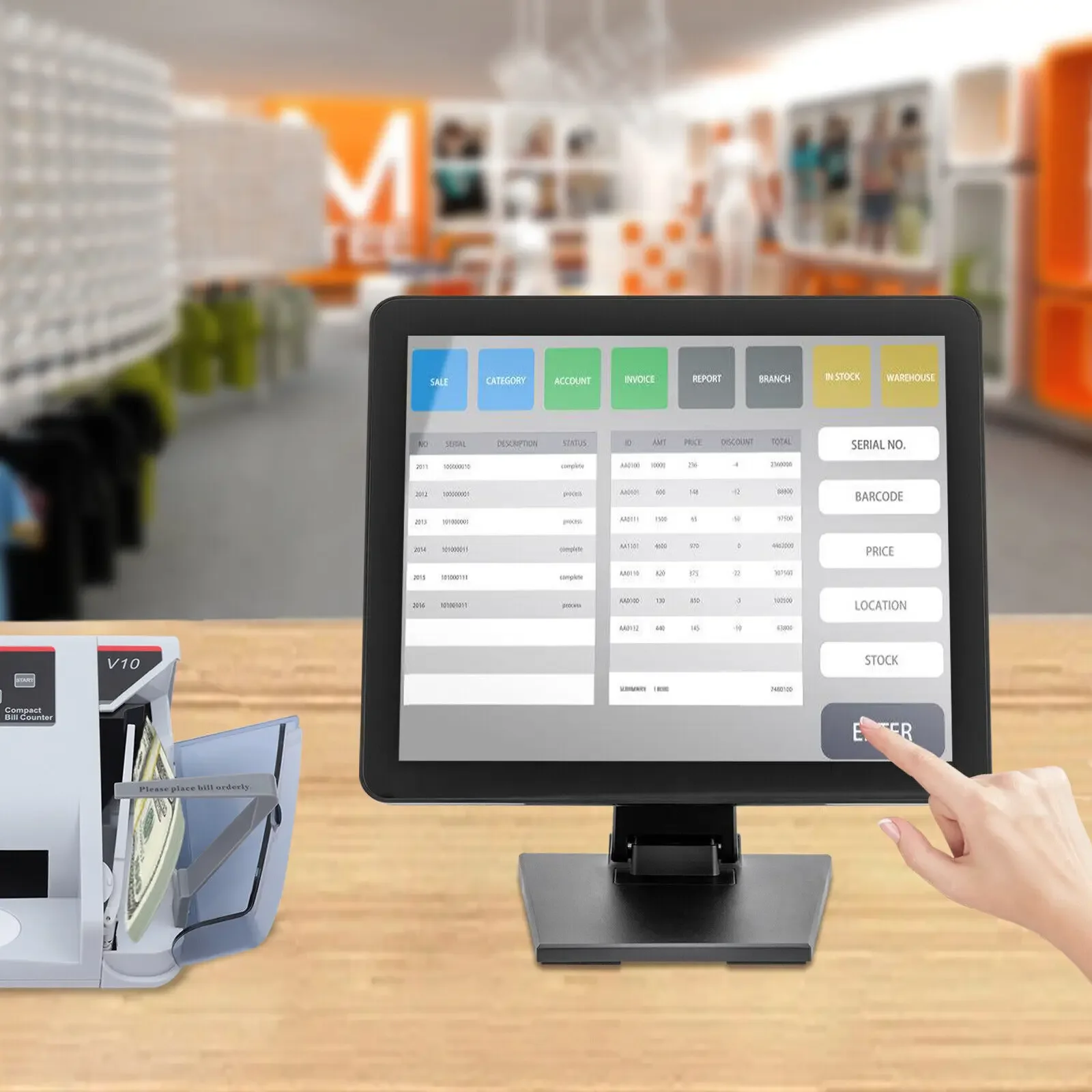 

17-дюймовый сенсорный монитор коммерческого класса, многосенсорный емкостный дисплей, тонкая рамка для розничной торговли и гостиничного использования