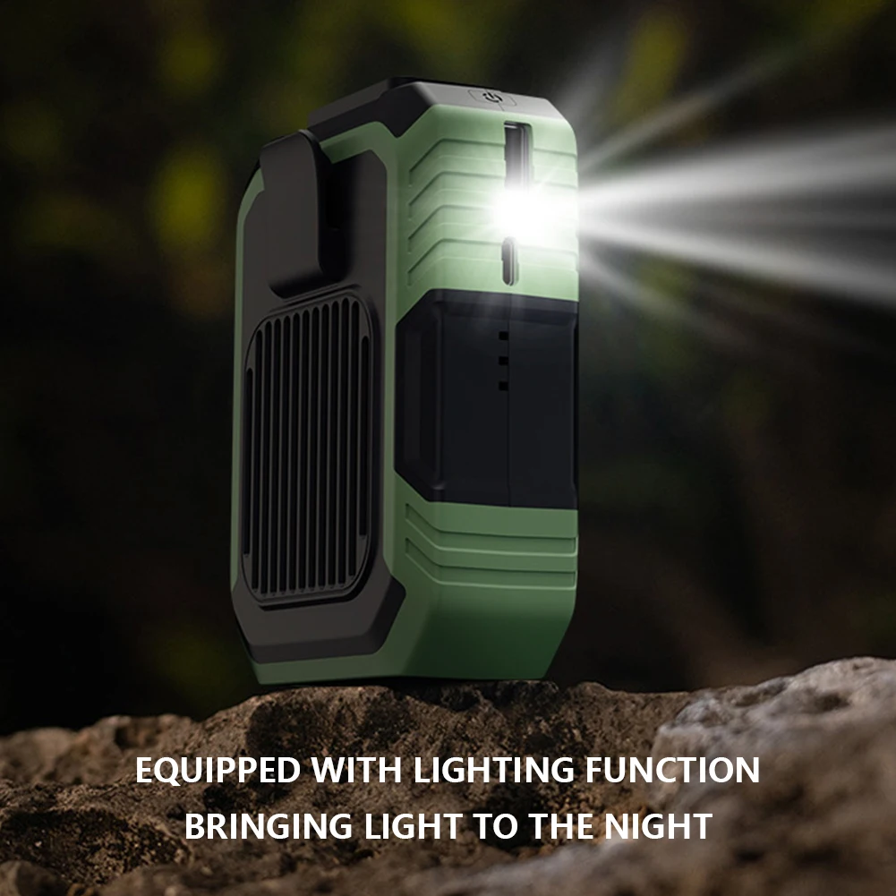 Portable Mini  Fan Wearable Waist Fan 3 Speed Emergency Mobile Power Bank Cooling Waist Fan USB Rechargeable for Outdoor