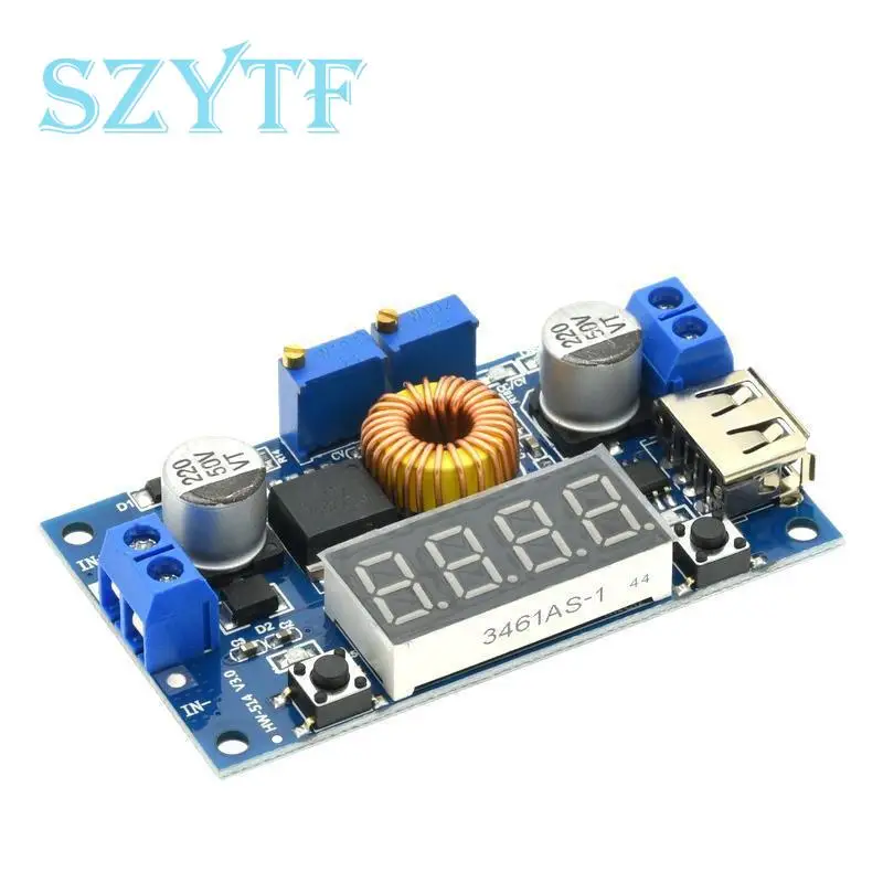 XL4015 75W DC-DC 5A Voltage Regulators Module Adjustable Buck Module With Voltmeter Display