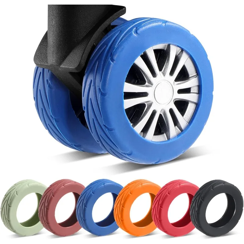 

Premium Silicone Luggage Wheel Covers, Durable Anti-Noise Wear Resistant 8Pcs Protectors for 2-2.4 Inch Spinner Wheels