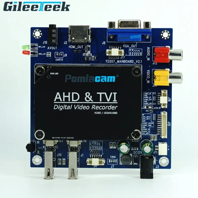 

AHD &TVC 1CH 1080P support HDMI VGA CVBS output port video recording motherboard CVBS AHD TVI access D1 720P 1080P DVR Board