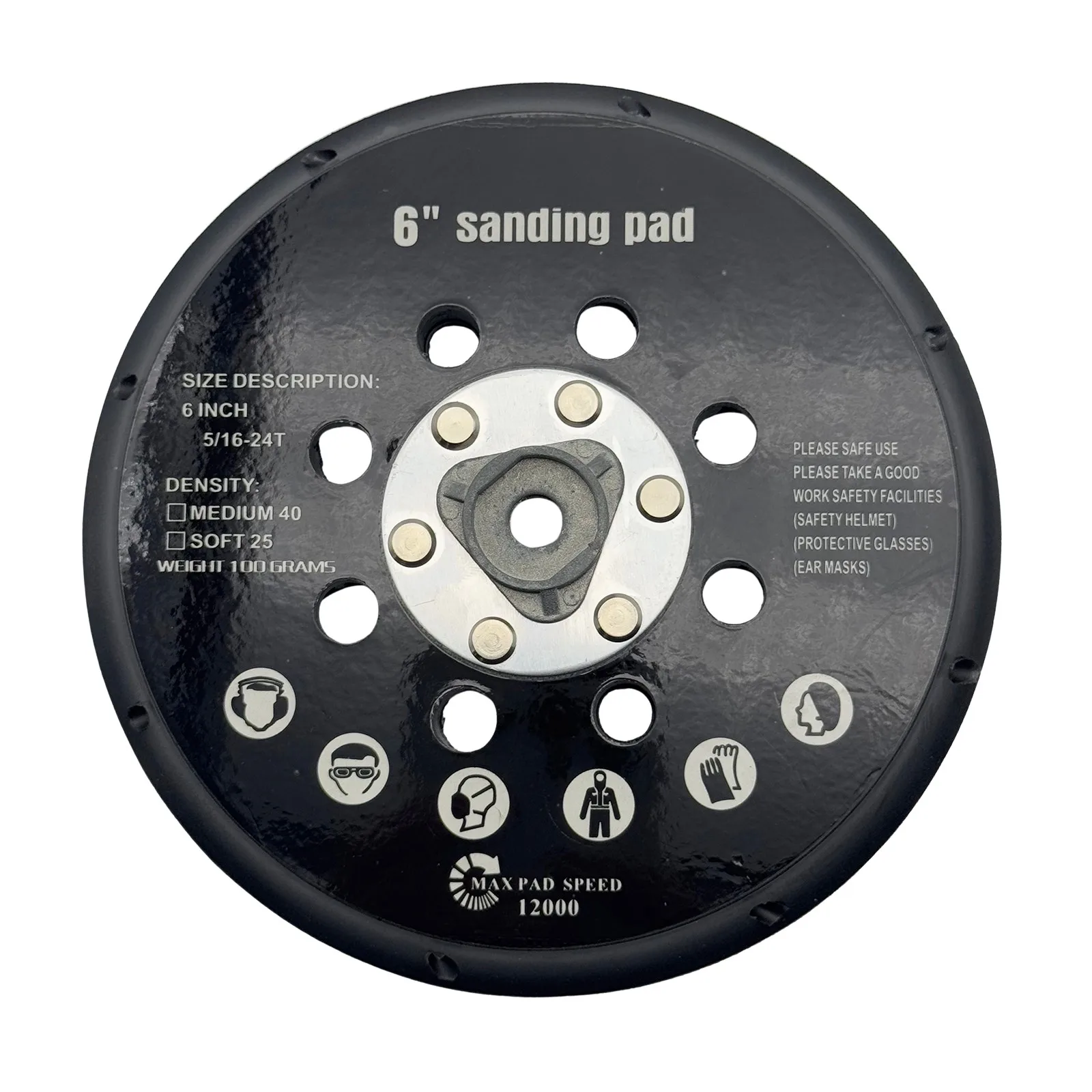 

6 "17 отверстий, опорная пластина, шлифовальная подушечка, 5 дюймов, 16-24, петля с крючком для резьбы, двойного действия, полировальный буфер для автомобиля, профессиональная подушечка
