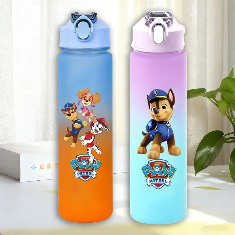 Botellas de agua deportivas Paw Patrol de 750ml, botella esmerilada de Anime Chase Skye Marshall, jarras de Fitness para gimnasio al aire libre, tazas portátiles para beber