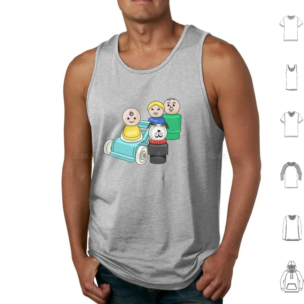 Pequeña familia con cochecito de bebé camisetas sin mangas chaleco sin mangas Fplp Little People Fisher Price Little People Round People Sew