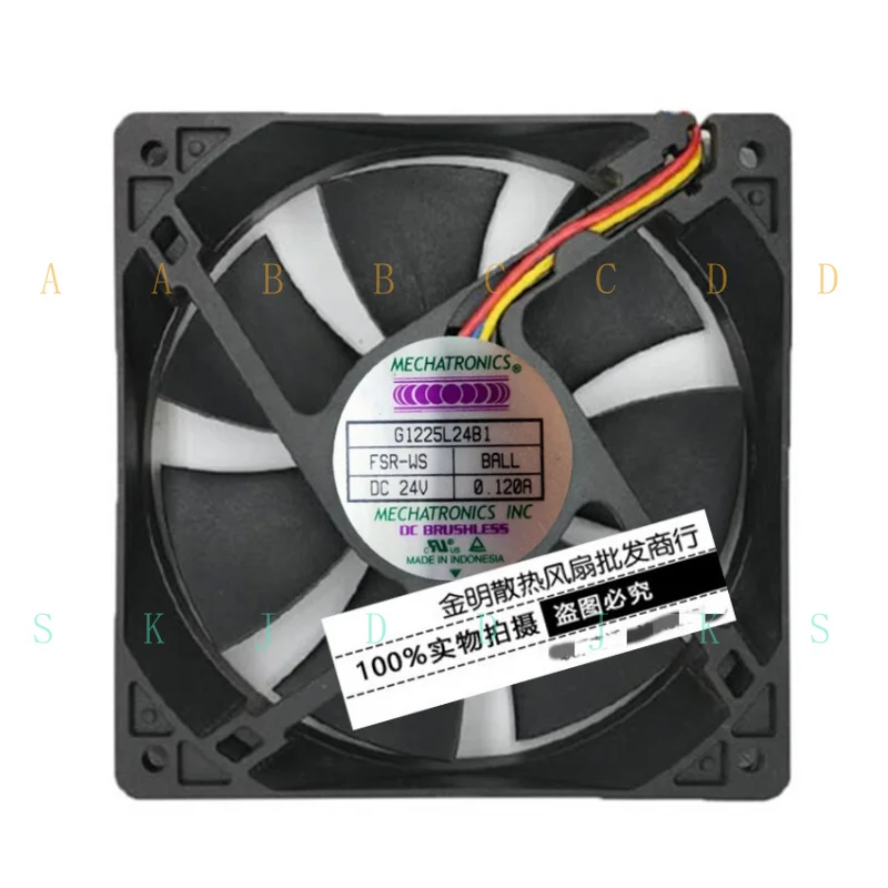 M  for 1 pcs MECHATRONICS 12CM G1225L24B1 24V 0.12A 3-wire converter cooling fan