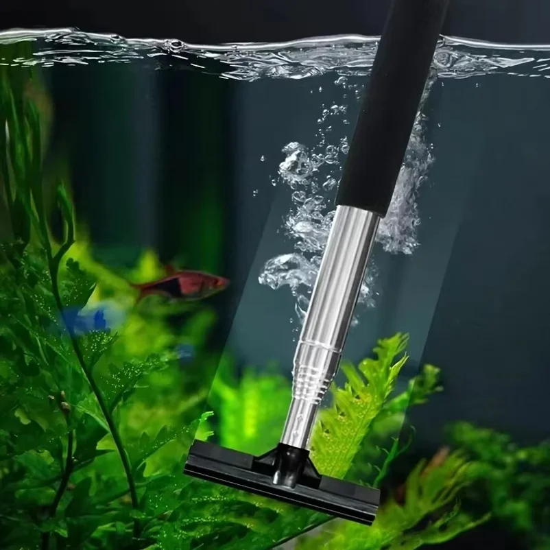 Telescopic Aquarium Scraper Brush,Multi-Purpose Tool for Cleaning Aquariums,for Removing Algae and Debris,Aquarium Cleaning Tool