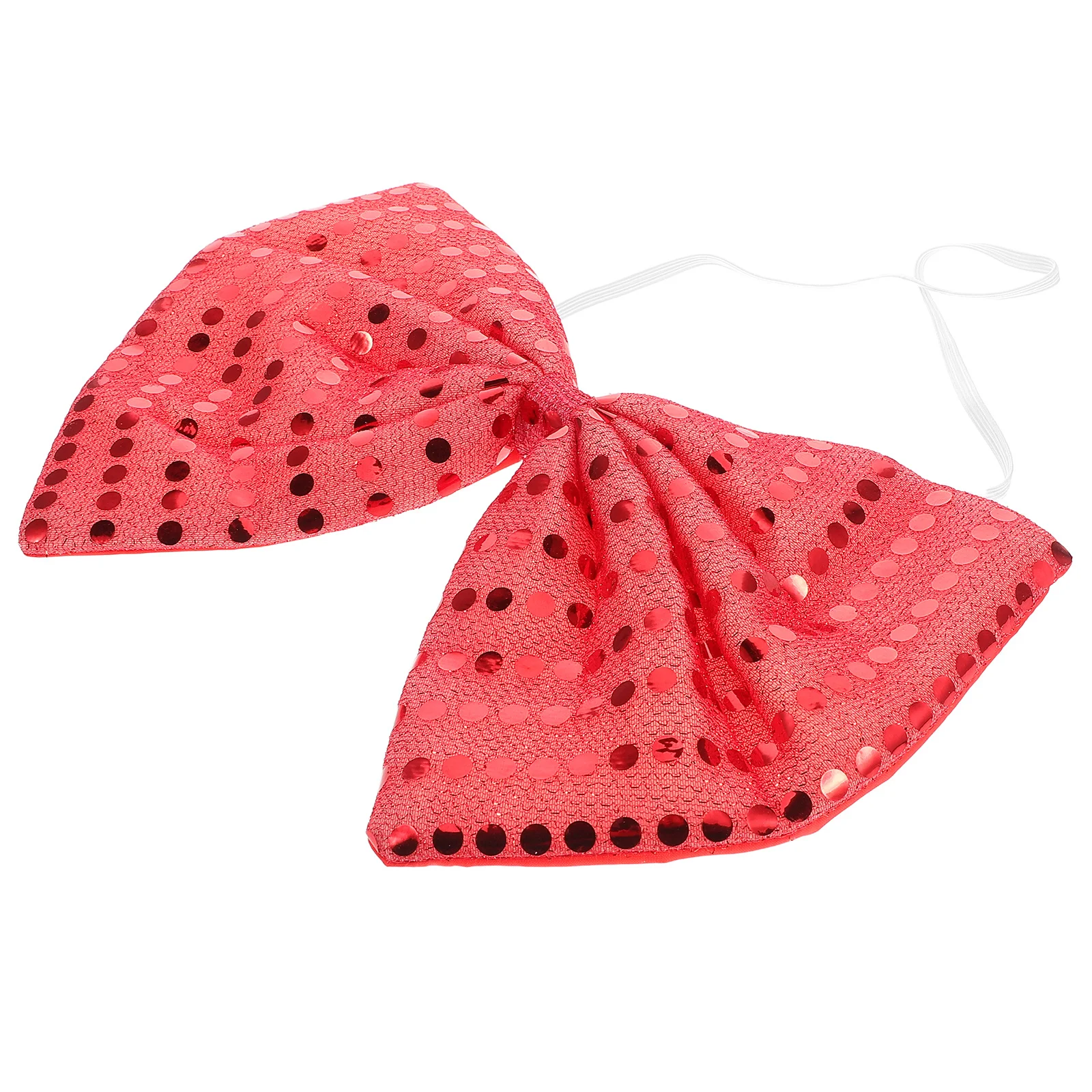 Red Large Sparkly Sequin Bow Tie Holiday Carnival Masquerade Costume Performance Accessory Sequin Hair Bow Sequins Tie