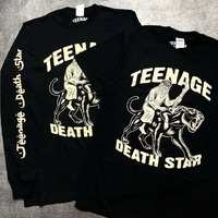 European and American New Black Panther Knight Fashion Loose T-shirt Men Retro Harajuku Y2K Casual Oversized Long-sleeved Shirt