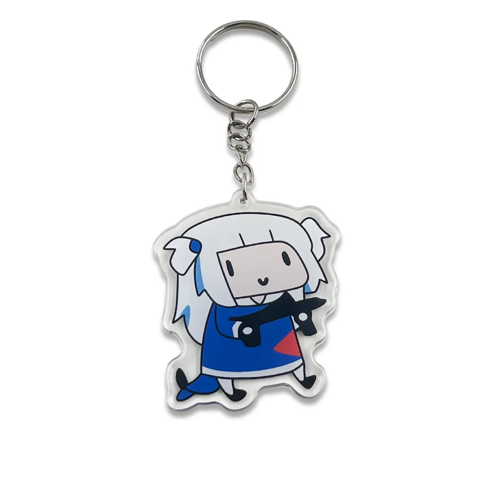 

Cartoon Gawr Gura Acrylic Keychain Cute Virtual Streamer Girl Keyring Key Bag Accessory Fan Collectible Commemorative Gift