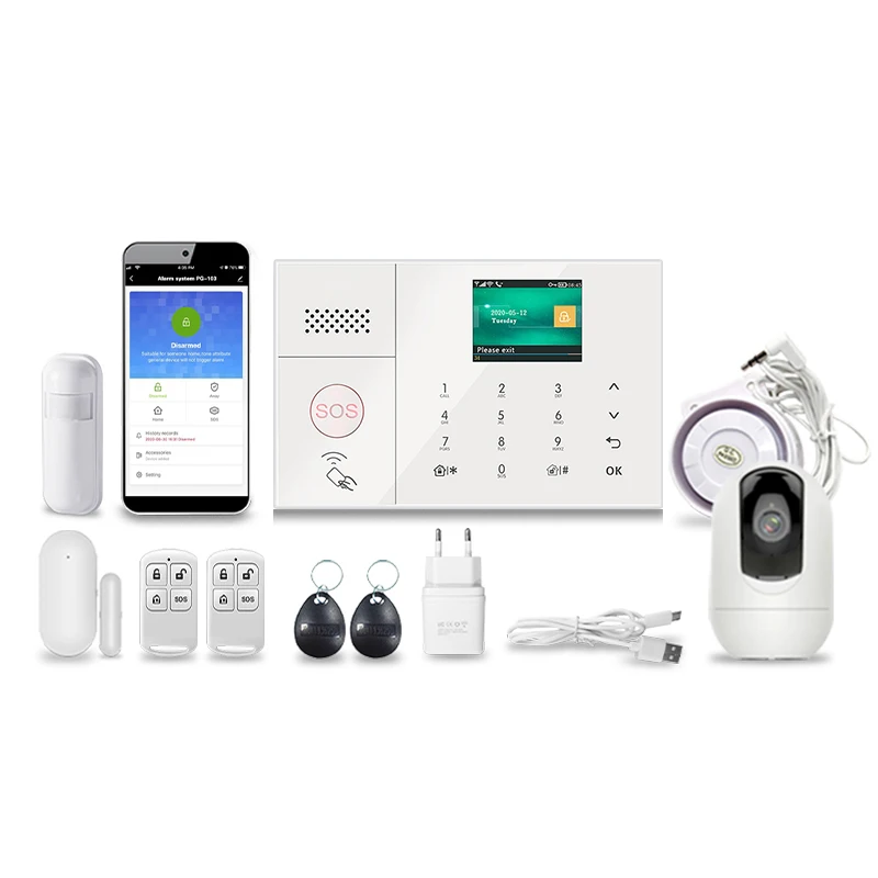 

Best SalesTUYA Wireless Alarm Security System GSM+WIFI+3G 4G With Accessories To Use Outdoor And Home Protect Your Safe