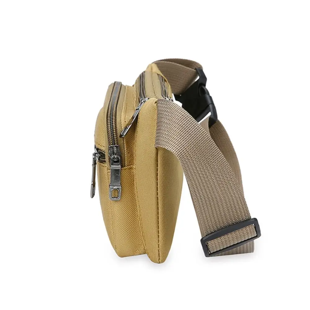 Canvas Waist Bag Multi-compartment Sports Chest Bag Small Cloth Bag Mobile Phone Bag Fitness Bag Multi-functional Wallet