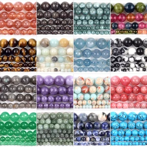 Natursteinkonten für Schmuck, Lava, Amazonitis, Amethyst, Jade, runde Reize, lose Konten, DIY -Armbänder, 4 mm, 6 mm, 8 mm, 10 mm 6 Haupt Sales Lavendel Jadeitarmarm - №4