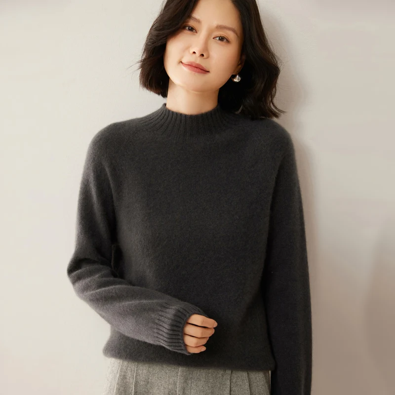 Women's Sweaters O-Neck Autumn Winter Basic Pullover Warm Cozy Casual Pulls Jumpers High-Quality Soft Wool Young Women's Clothes