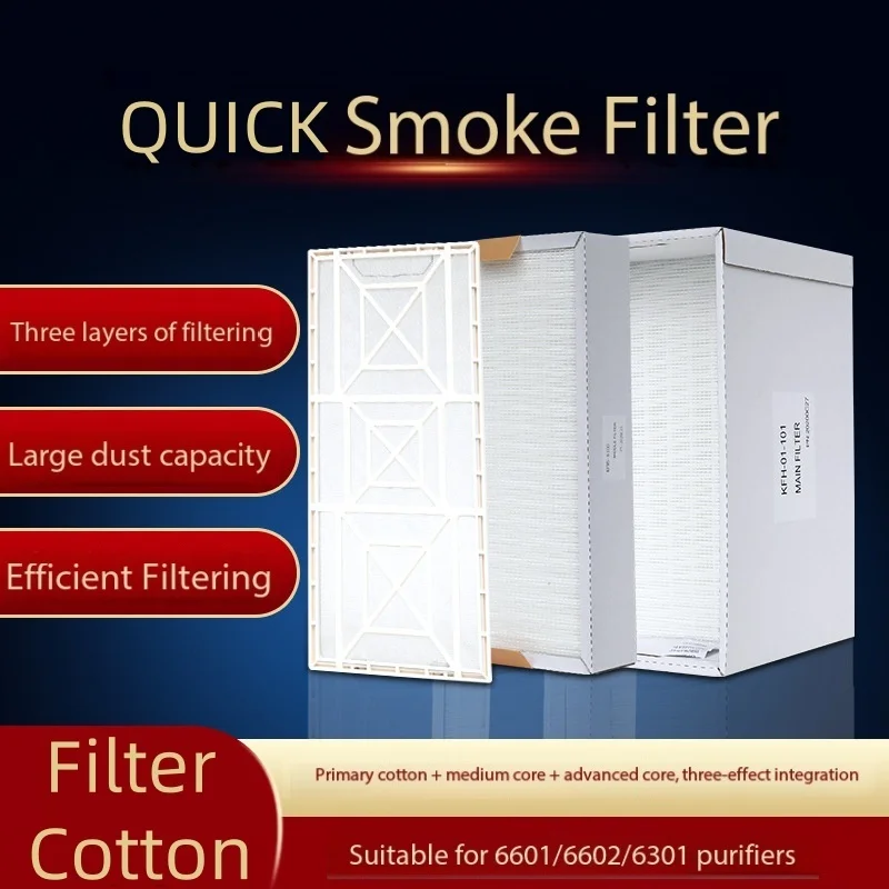 

Three-layer Filter Cotton for Quick 6601/6602/6301 Fume Extractor Replacement Purification Smoke/Dust/TVOC Removal Fast Install