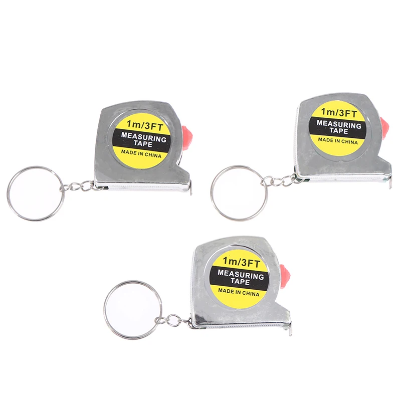 1M/3ft Retractable Stainless Steel Pocket Measuring Ruler Tape Measure Keychain