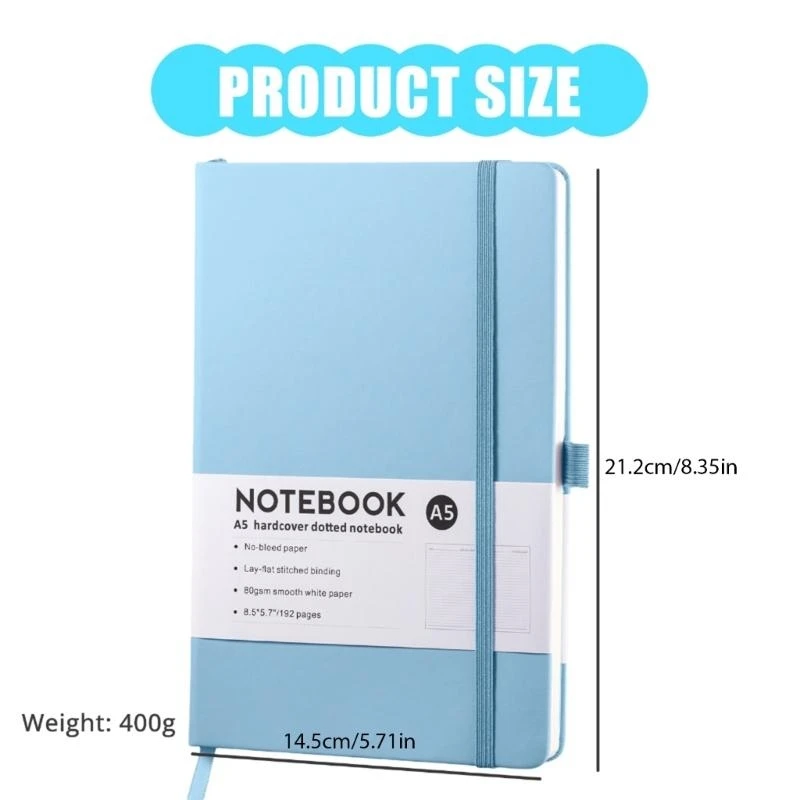 สมุดบันทึกปกแข็ง 192 หน้า Lined Leather Journal College College Ruled Notebook 216x145 มม. h05a