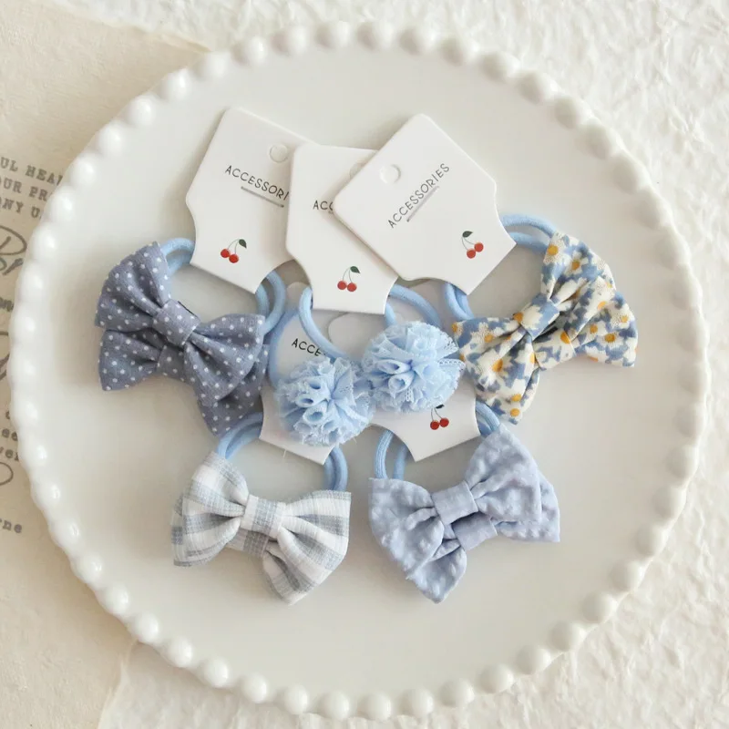 

Набор резинок для волос в стиле Ins для девочек: коричневые, в клетку, с цветочным и горошковым узором, эластичные, милые детские аксессуары для волос на каждый день, для хвостиков