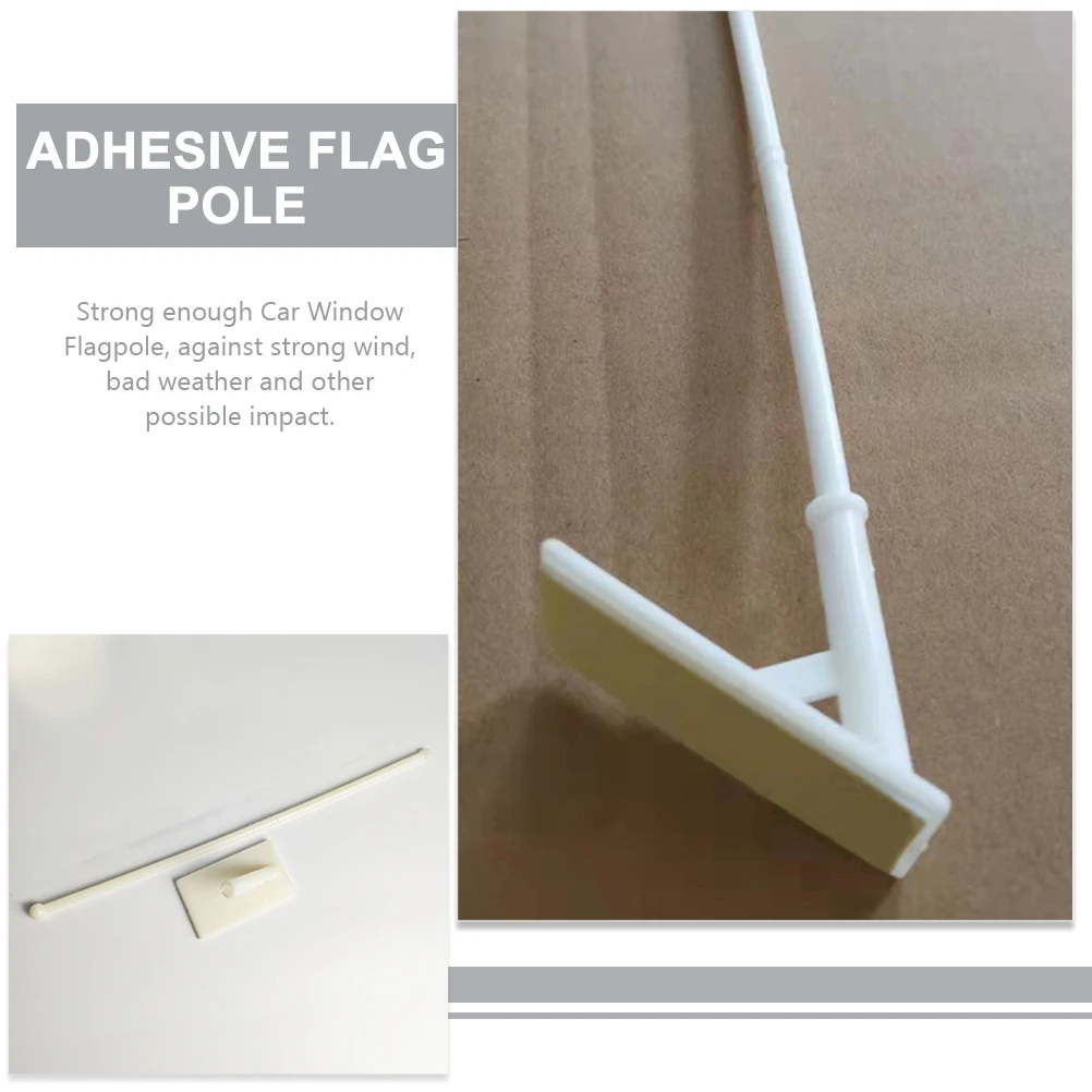

10 Pcs Flagpole Plastic Wear Resistant Adhesive Sturdy Compact Travel Vehicle Plastic Vehicle Flagpole Flags Wind Proof Supplies