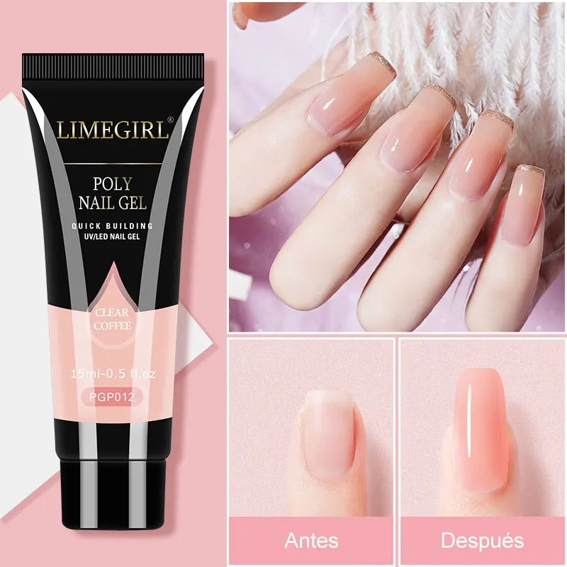 Set di colla per l'estensione delle unghie, set di manicure speciale per principianti, polvere glitter rosa, set di colla per smalto per unghie per terapia della luce per manicure