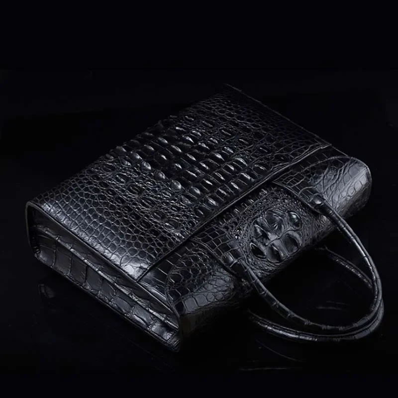 ourui new  crocodile  male  men briefcase  black  handbag  For  bag crocodile  handbag