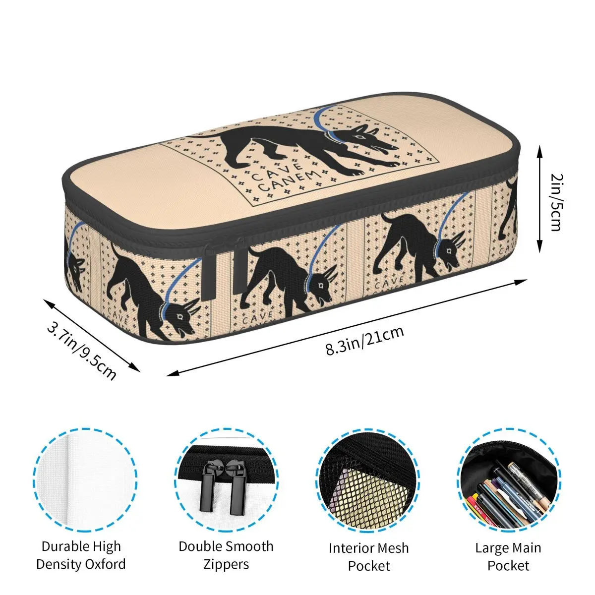 مقلمة CAVE CANEM Dog للأطفال، صندوق أقلام هدايا، حقيبة أقلام رصاص، لوازم مكتبية، حقيبة حامل قلم